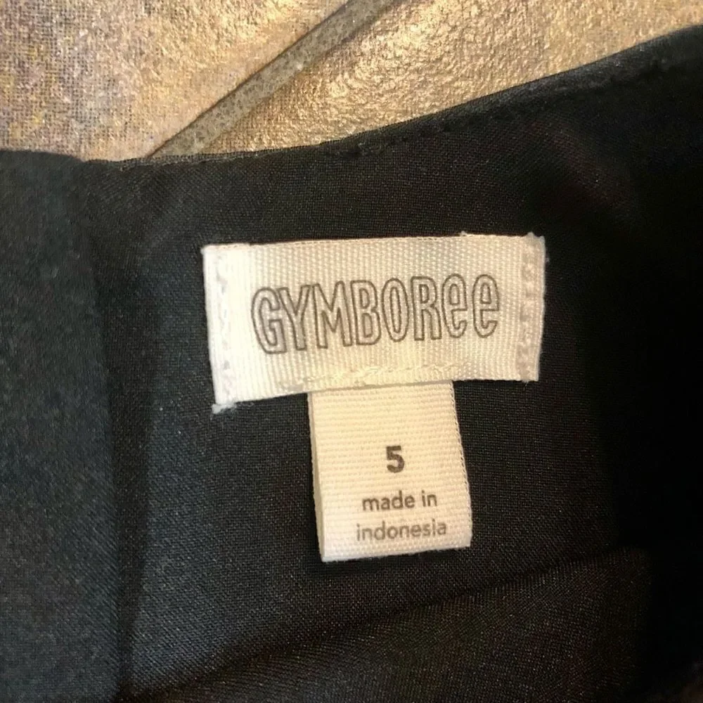 Gymboree Girl’s Black Dress Silver Gold Star with Sparkles Size 5